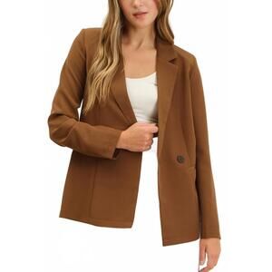 NEW THE WORKSHOP STUDIO carmine double breasted blazer in brown